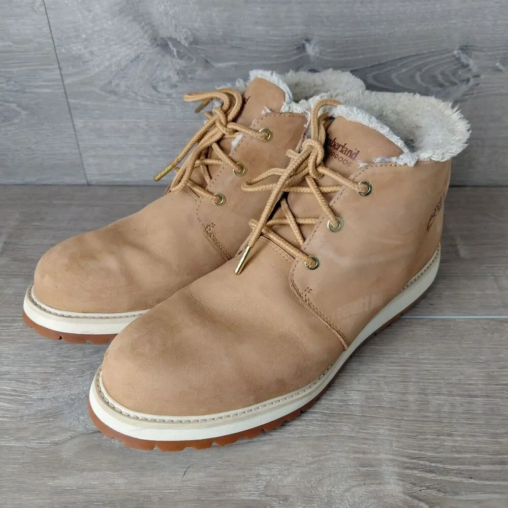 Timberland Boots Mens 11 Tan Richmond Ridge Leather Waterproof Mid Chukka Fleece